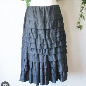 Cora Kemperman Ruffle Pleated Gatsby Pencil Elegant Emerald Teal Tiered Skirt